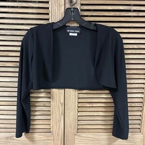 Un Deux Trois Silky Long Sleeve Cropped Bolero Black Girls Size Large
